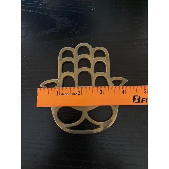 Brass Hamsa Bottle Opener Decorative Hand Shape - Picture 2 of 7